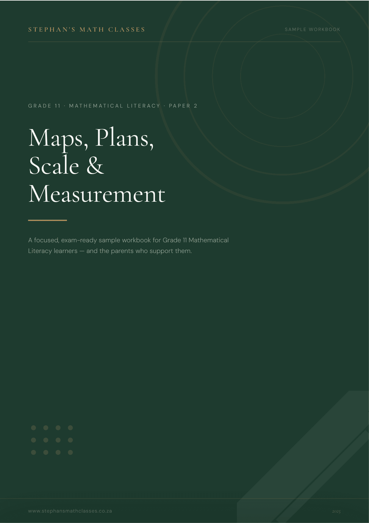 Grade 11 Mathematical Literacy – Maps, Plans, Scale & Measurement workbook cover